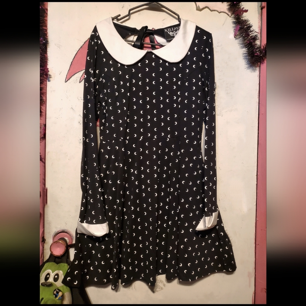 Killstar Crescent Moon Wednesday Addams Collar Gothic Dress Hot Topic Dollskill